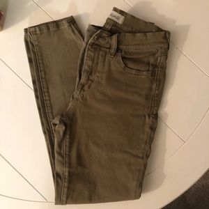 Madewell Skinny Crop Jeans Olive Color